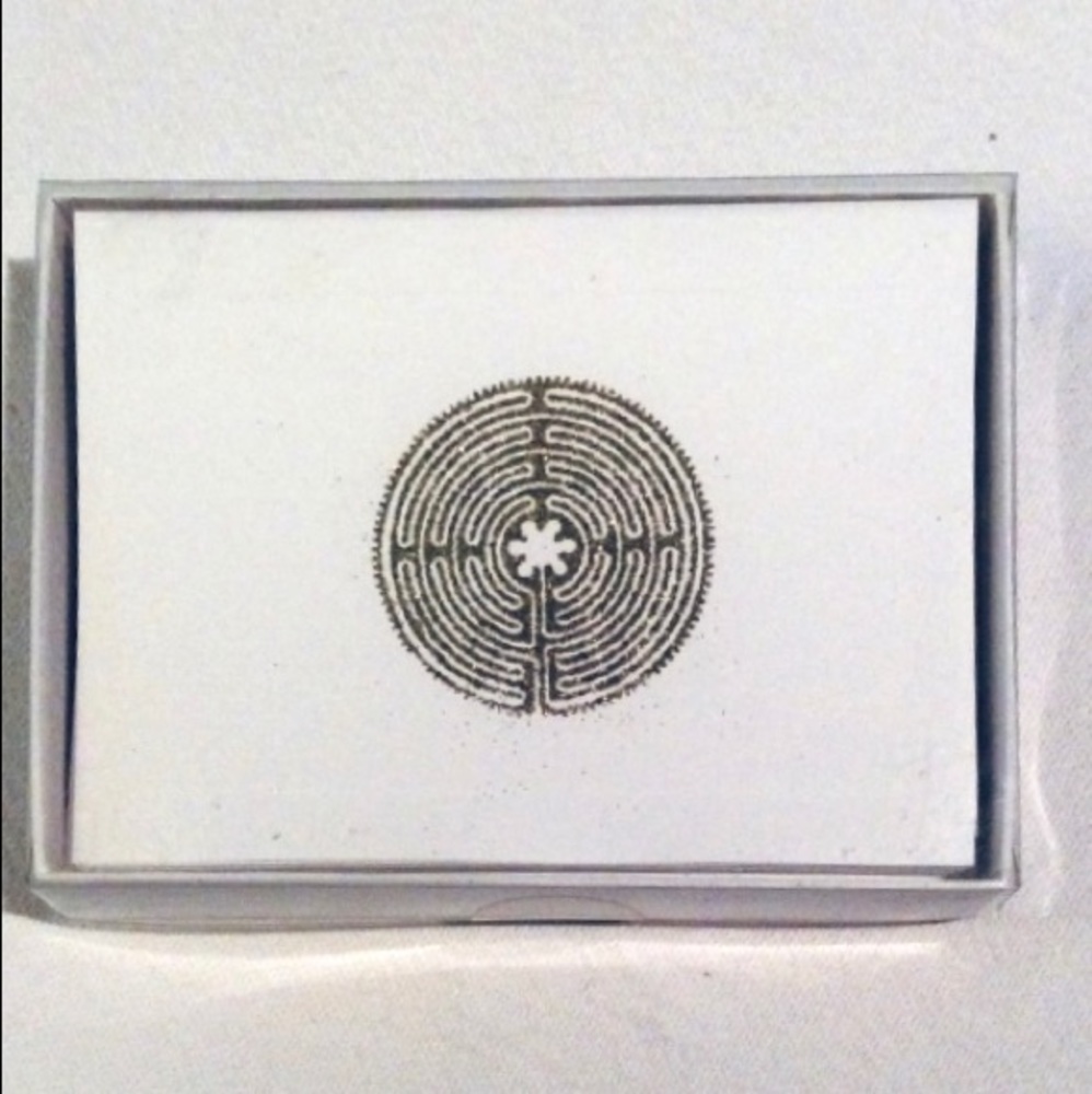 Chartres Labyrinth Embossed Note Cards Gold